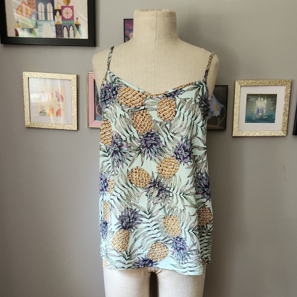 Primark Green and Yellow Fitted Camisole Top